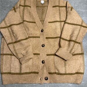 EUC - Women’s Tan &  Olive Oversized Cardigan - A New Day size L